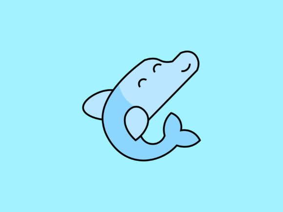 Adorable Kawaii Animal Dolphin Icon: Your Easter Design Asset