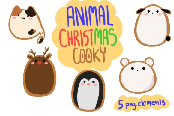Animal Christmas Cookies: 5 Charming Vectors for Festive Design