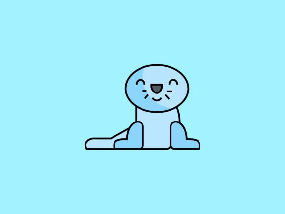 Bring Playful Charm to Projects with a Kawaii Animal Seal Icon