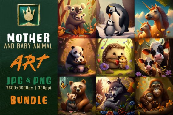 Capturing the Bond: Mother and Baby Animal Art Prints for Every Creator