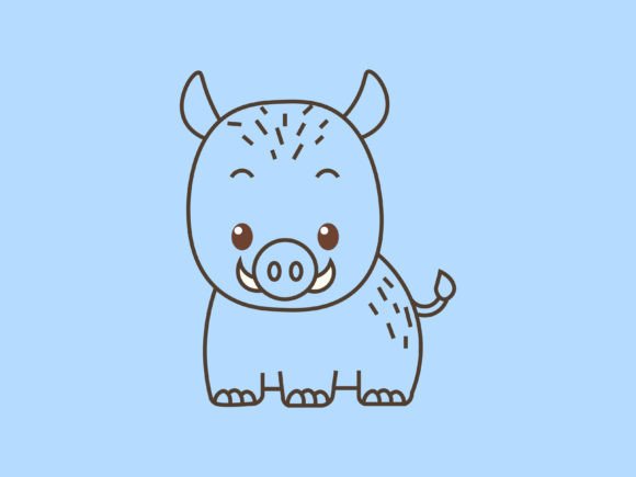 Charming Kawaii Animal Boar Line Background: A Designer's Guide