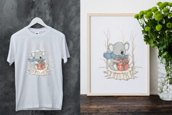 Christmas Winter Snow with Cute Animal: A Festive Design Asset
