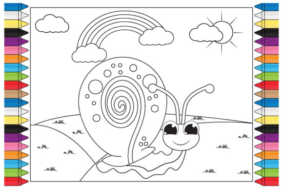 Coloring Snail Animal Cartoon for Kids: A Playful Design Asset