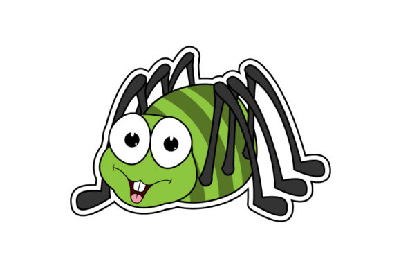Cute Green Spider Animal Cartoon: A Playful Design Asset