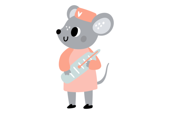 Cute Mouse with Thermometer: The Adorable Animal Nurse Font
