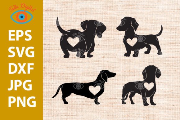 Dachshund Heart Dog Animal Design: A Playful Asset for Modern Creators