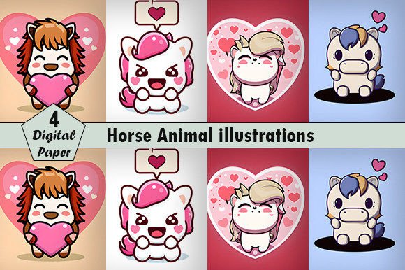 Horse Animal Illustrations: High-Quality Design Assets for Versatile Projects