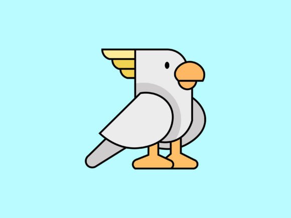 Kawaii Animal Cockatoo Icon: A Playful Design Asset