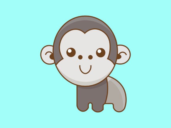 Kawaii Animal Gorilla Icon: A Playful Twist on Branding