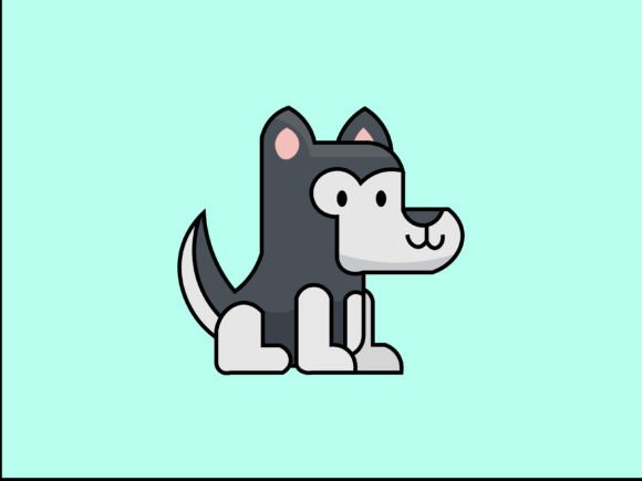 Kawaii Animal Husky Icon: Adorable Design for Every Project