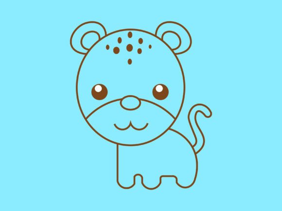 Kawaii Animal Jaguar Line Background: A Designer's Playful Asset