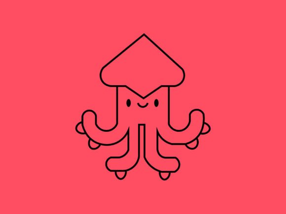 Kawaii Animal Squid Line Background: A Playful Pattern for Modern Design