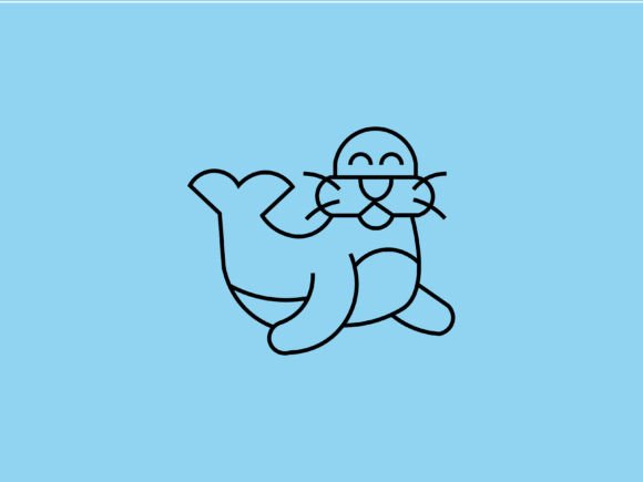 Kawaii Sea Animal Seal Line Background: A Fresh Design Asset