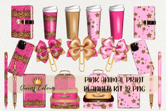 Pink Animal Print Planner Kit Digital: Bold Graphics for Creative Projects