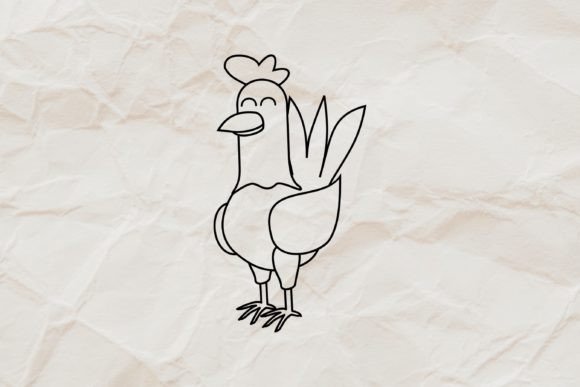 Rooster, Chicken Animal Line Art Vector: A Designer's Asset