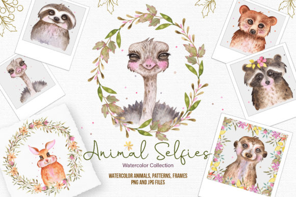 Watercolor Animal Selfies: A Playful Collection for Creative Projects